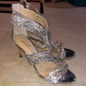 Antonio Melani sparkly silver crystal high heels